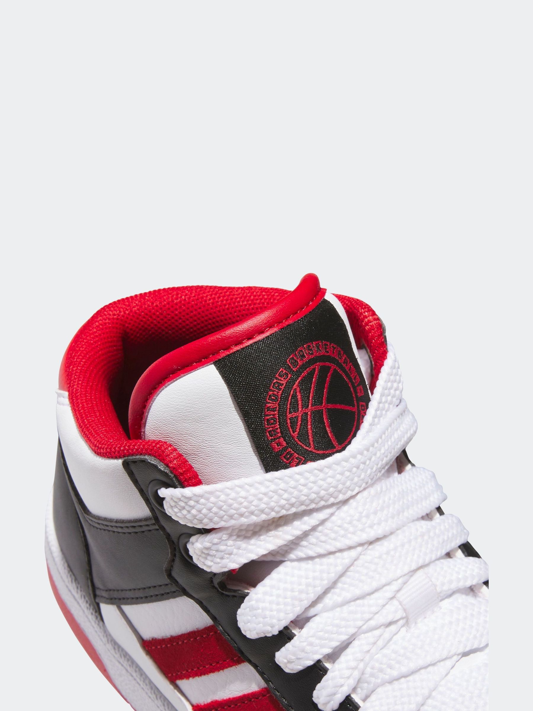 Buy adidas White/Black/Red Rapid Court Mid Lace Junior Trainers