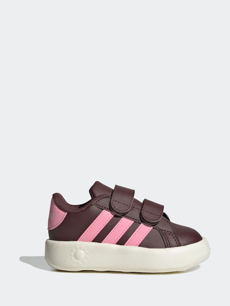 adidas Burgundy/Pink Kids Grand Court 2.0 Shoes - Image 1 of 9