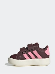 adidas Burgundy/Pink Kids Grand Court 2.0 Shoes - Image 2 of 9