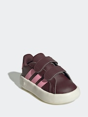 adidas Burgundy/Pink Kids Grand Court 2.0 Shoes - Image 3 of 9