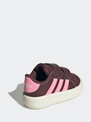 adidas Burgundy/Pink Kids Grand Court 2.0 Shoes - Image 4 of 9