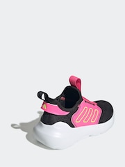 adidas Black/Pink Kids Tensaur Comfort Trainers - Image 3 of 9