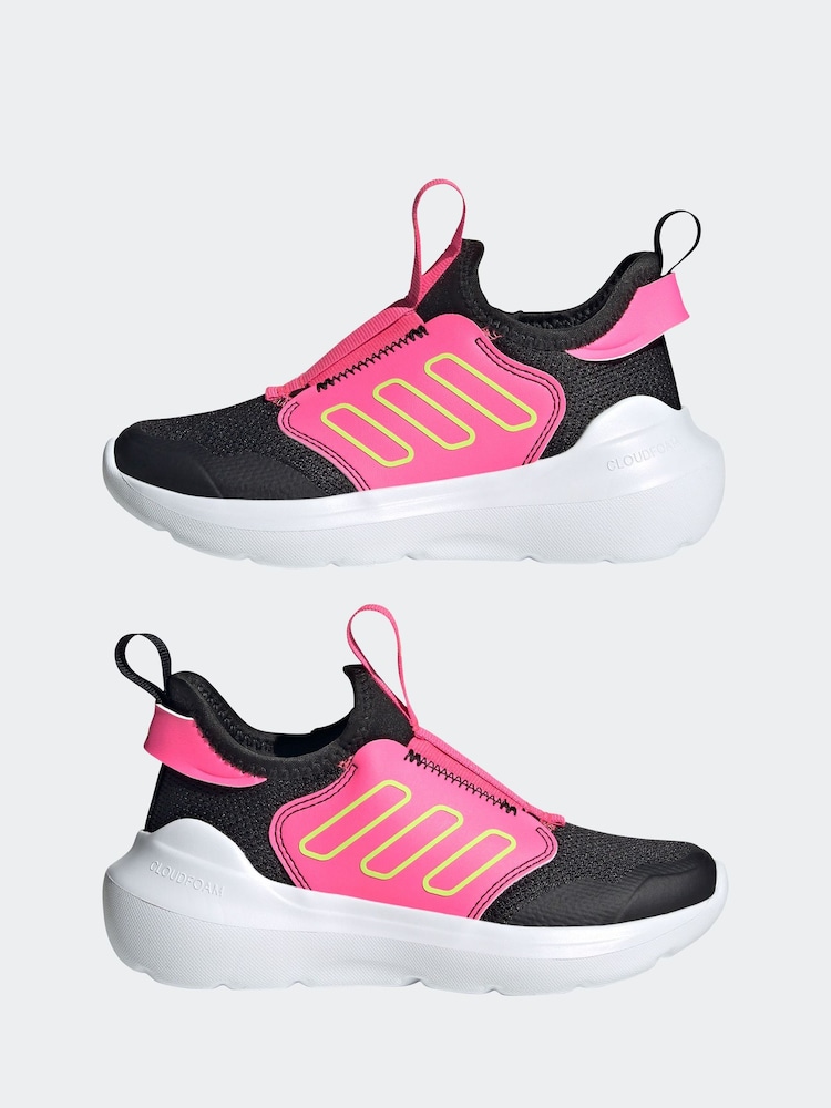 adidas Black/Pink Kids Tensaur Comfort Trainers - Image 7 of 9