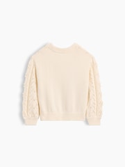 Gap Cream Textured Crew Neck Jumper (6mths-5yrs) - Image 2 of 3