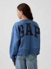 Blå - Gap Vintage Soft Oversized Split-Hem Sweatshirt (4-13yrs) - Bilde 2 av 4