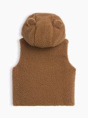 Gap Brown Sherpa Hooded Bear Zip-Up Jacket (0-24mths) - Image 2 of 2