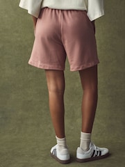 adidas Red Linear French Terry Shorts - Image 2 of 4