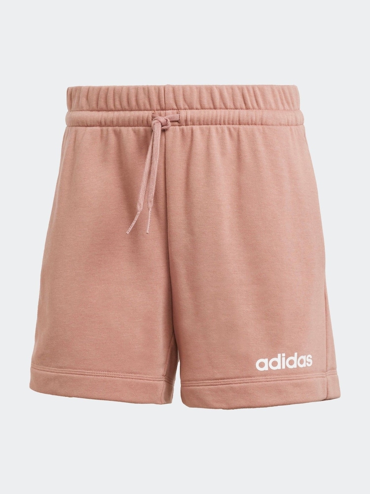adidas Red Linear French Terry Shorts - Image 4 of 4