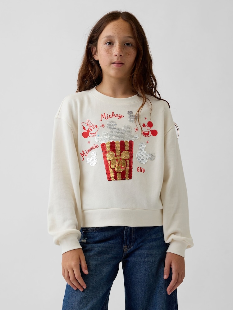 Gap Cream Disney Relaxed Flip-Sequin Wedge Sweatshirt (4-13yrs) - Image 1 of 5