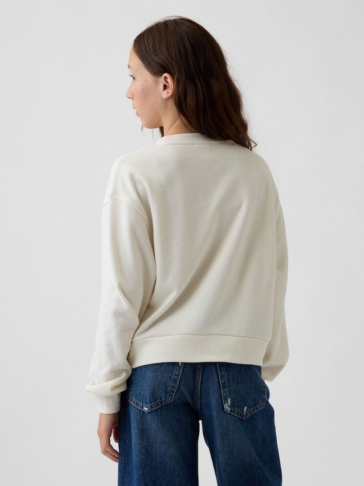 Gap Cream Disney Relaxed Flip-Sequin Wedge Sweatshirt (4-13yrs) - Image 2 of 5