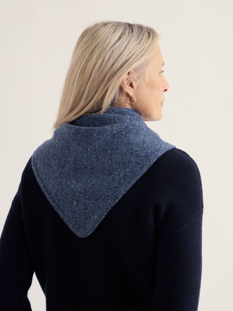 Seasalt Cornwall Blue Wild Bilberry Knitted Triangle Scarf - Image 2 of 4