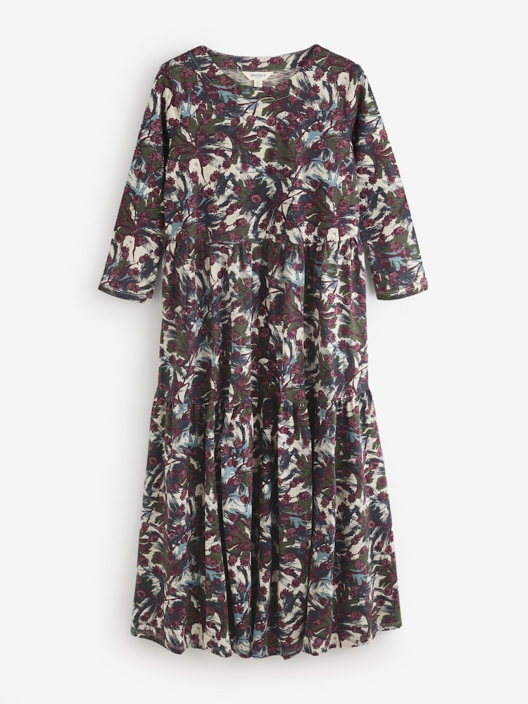 Seasalt Cornwall Blue Leading Lights 3/4 Sleeve Dress - Image 1 of 1 Seasalt Cornwall Blue Leading Lights 3/4 Sleeve Dress - Image 1 of 1