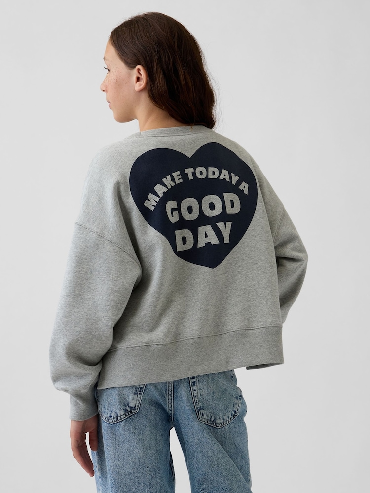 Grå - Gap Vintage Soft Oversized Split-Hem Sweatshirt (4-13yrs) - Bilde 2 av 4