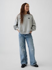 Grå - Gap Vintage Soft Oversized Split-Hem Sweatshirt (4-13yrs) - Bilde 3 av 4