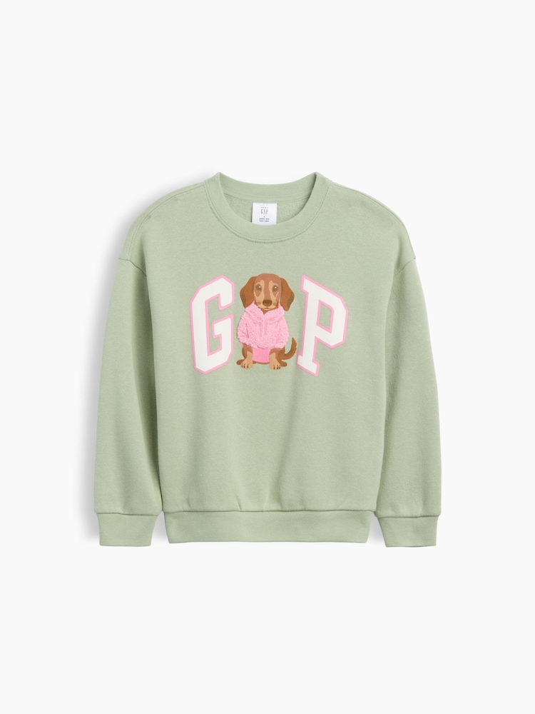 Gap Green Dachshund Vintage Soft Print Sweatshirt (6mths-5yrs) - Image 1 of 3 Gap Green Dachshund Vintage Soft Print Sweatshirt (6mths-5yrs) - Image 1 of 3