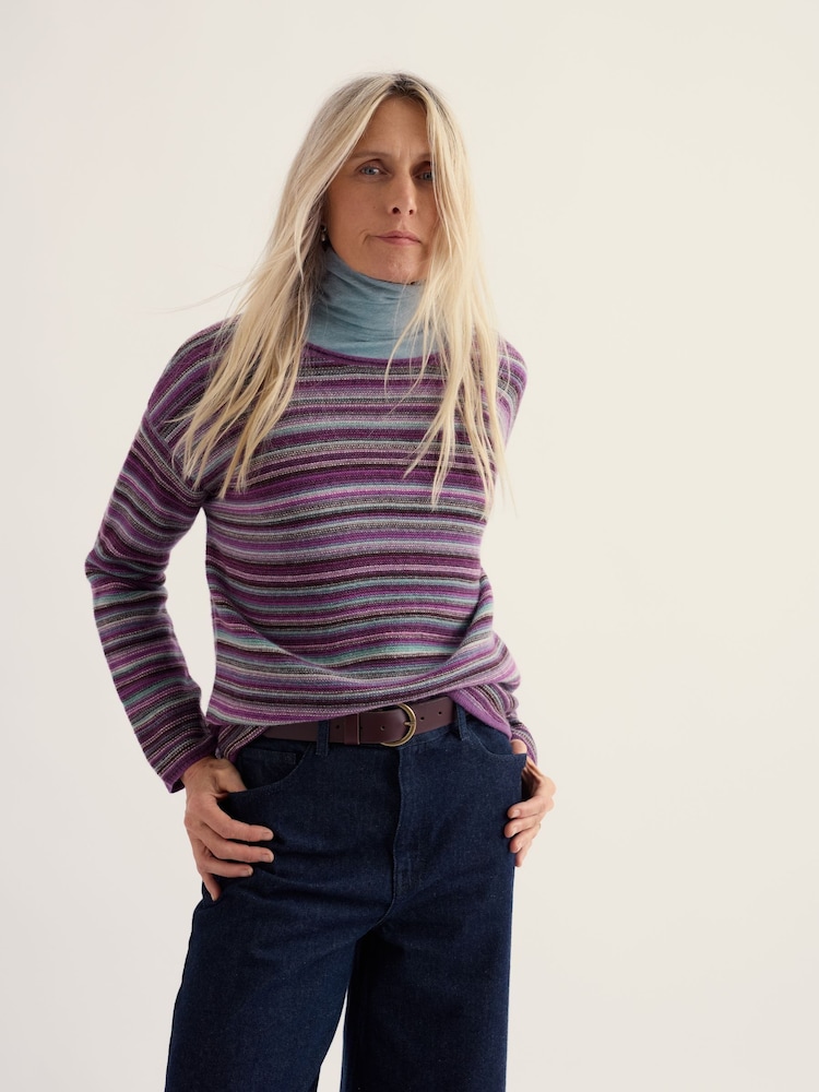 Seasalt Cornwall Purple Fruity Striped Jumper - Image 1 of 5 Seasalt Cornwall Purple Fruity Striped Jumper - Image 1 of 5