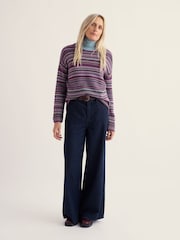 Seasalt Cornwall Purple Fruity Striped Jumper - Image 2 of 5