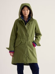 Verde claro - Seasalt Cornwall Plant Hunter Cotton Waterproof Coat - Imagen 2 de 5