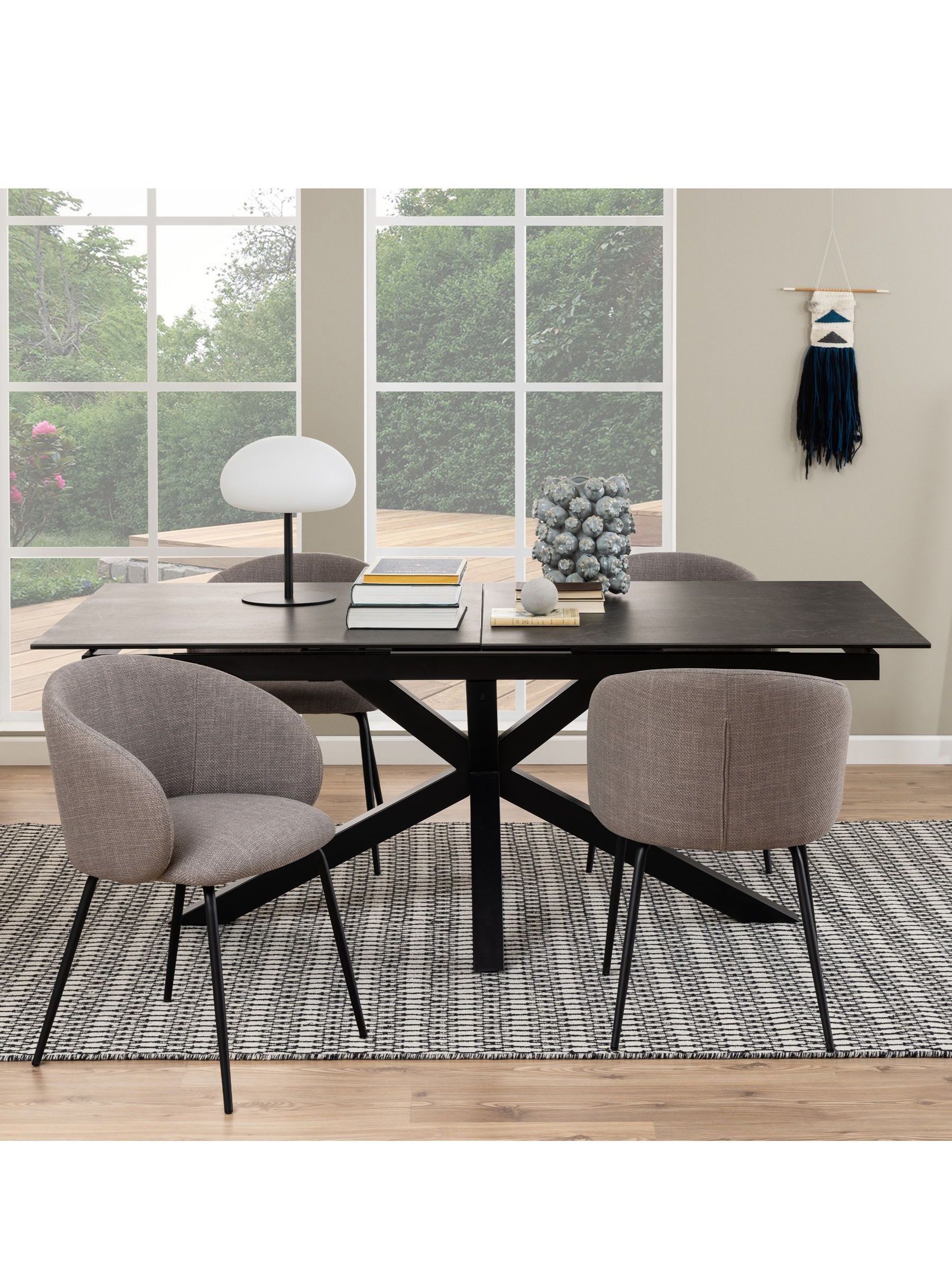 B&Q - Heaven Extendable Dining Table With Ceramic Black Top (L) 240Cm Seats Up To 6 - Image 4