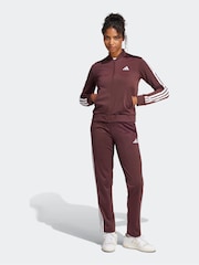 adidas Red Essentials 3 Stripes Tracksuit - Image 1 of 5
