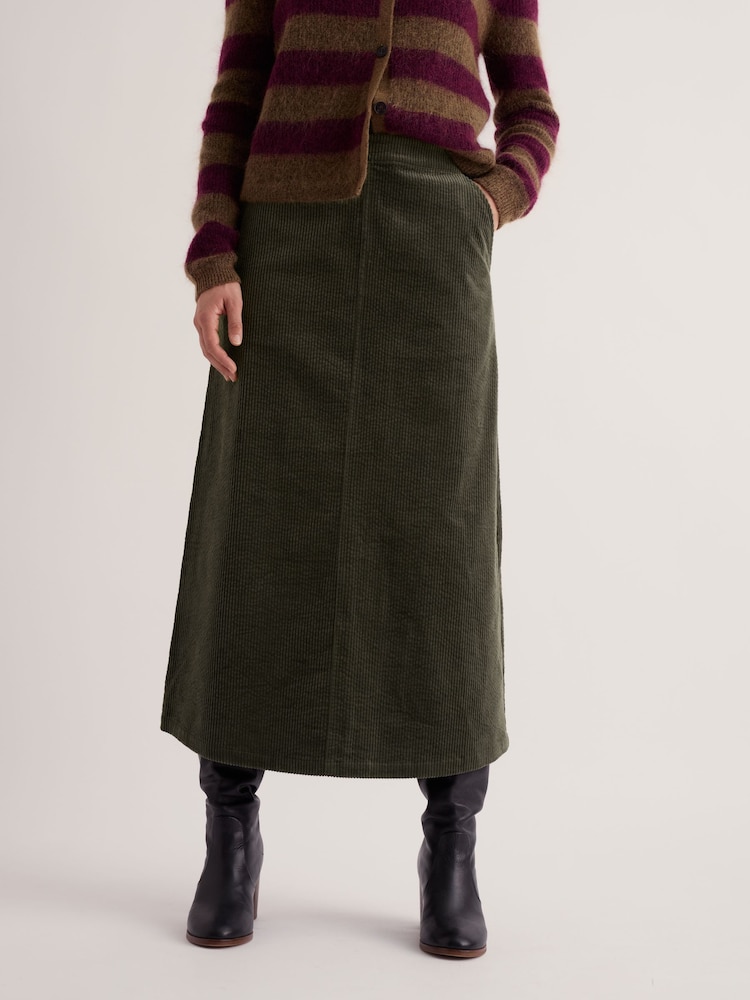 Seasalt Cornwall Green Window Wren Cord Midi Skirt - Image 2 of 5