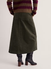 Seasalt Cornwall Green Window Wren Cord Midi Skirt - Image 3 of 5