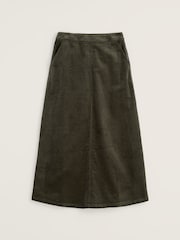 Seasalt Cornwall Green Window Wren Cord Midi Skirt - Image 4 of 5
