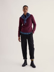 Seasalt Cornwall Purple Dawson Pick Jumper Made With Merino - Image 1 of 5
