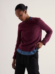 Seasalt Cornwall Purple Dawson Pick Jumper Made With Merino - Image 2 of 5