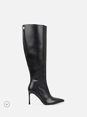 Simmi London Black Leon Knee High Stretch Heeled Boots - Image 2 of 4