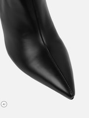 Simmi London Black Leon Knee High Stretch Heeled Boots - Image 3 of 4