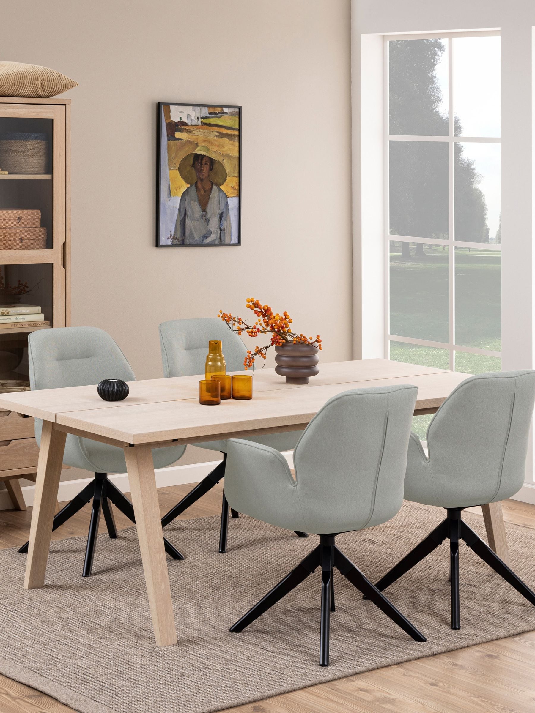 Actona Unisex White Oak A-Line Extending Dining Table