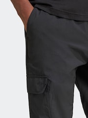 adidas originals Black Trefoil Essentials Woven Cargo Tracksuit Bottoms Joggers - Image 4 of 6