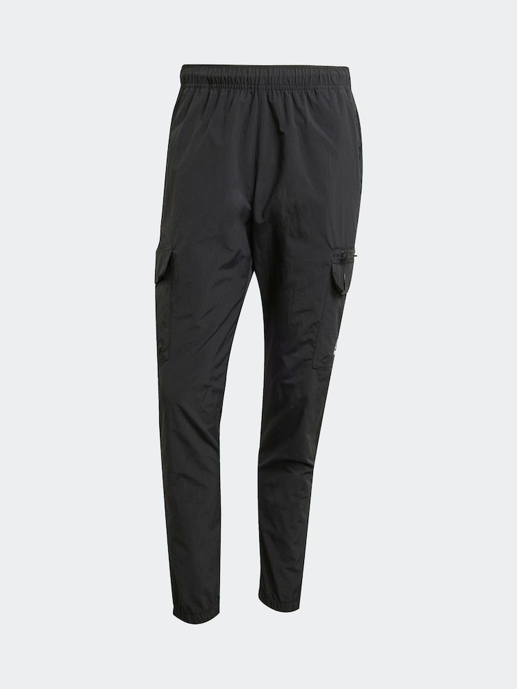 adidas originals Black Trefoil Essentials Woven Cargo Tracksuit Bottoms Joggers - Image 6 of 6