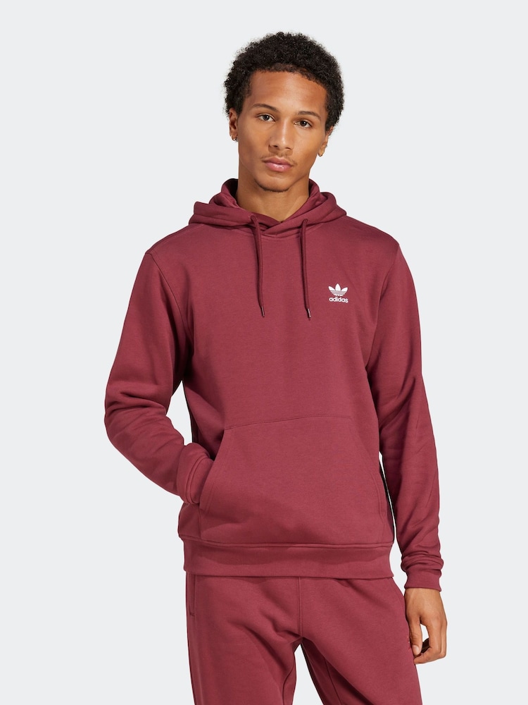adidas Originals Red Trefoil Essentials Hoodie - Image 2 of 7