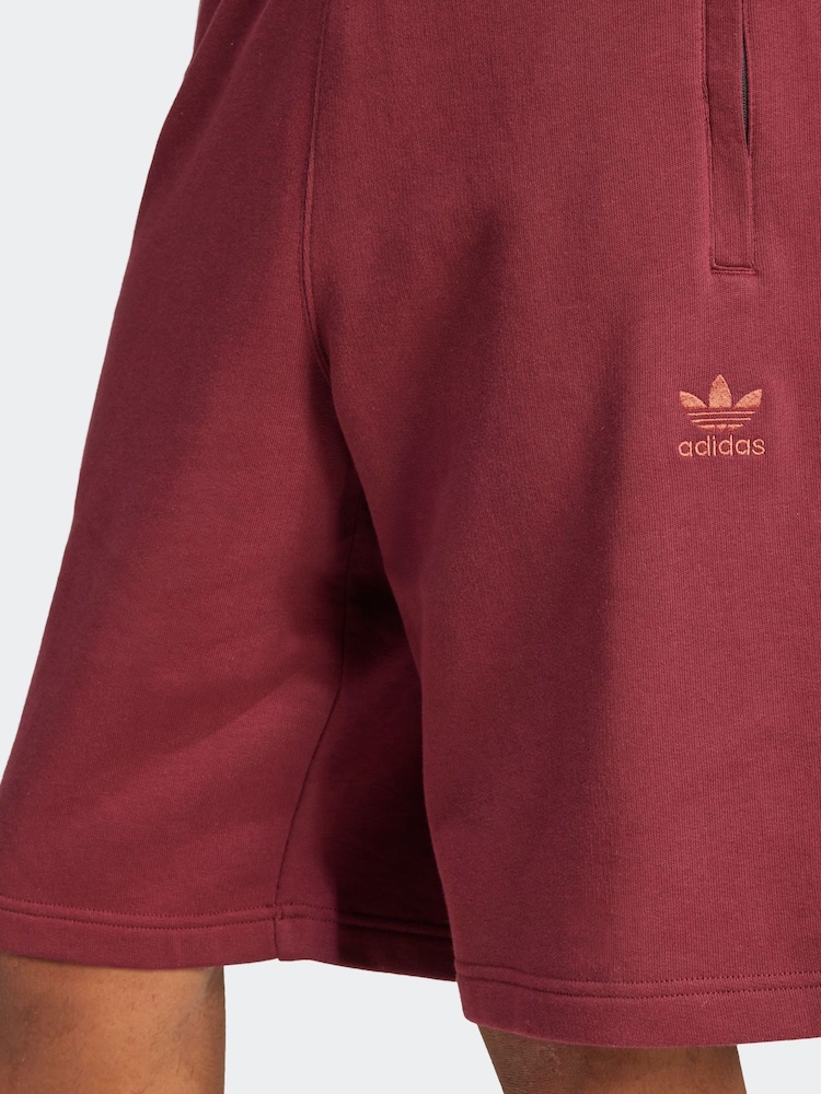 adidas Orignal Red Essentials Trefoil 100% Cotton Shorts - Image 5 of 6