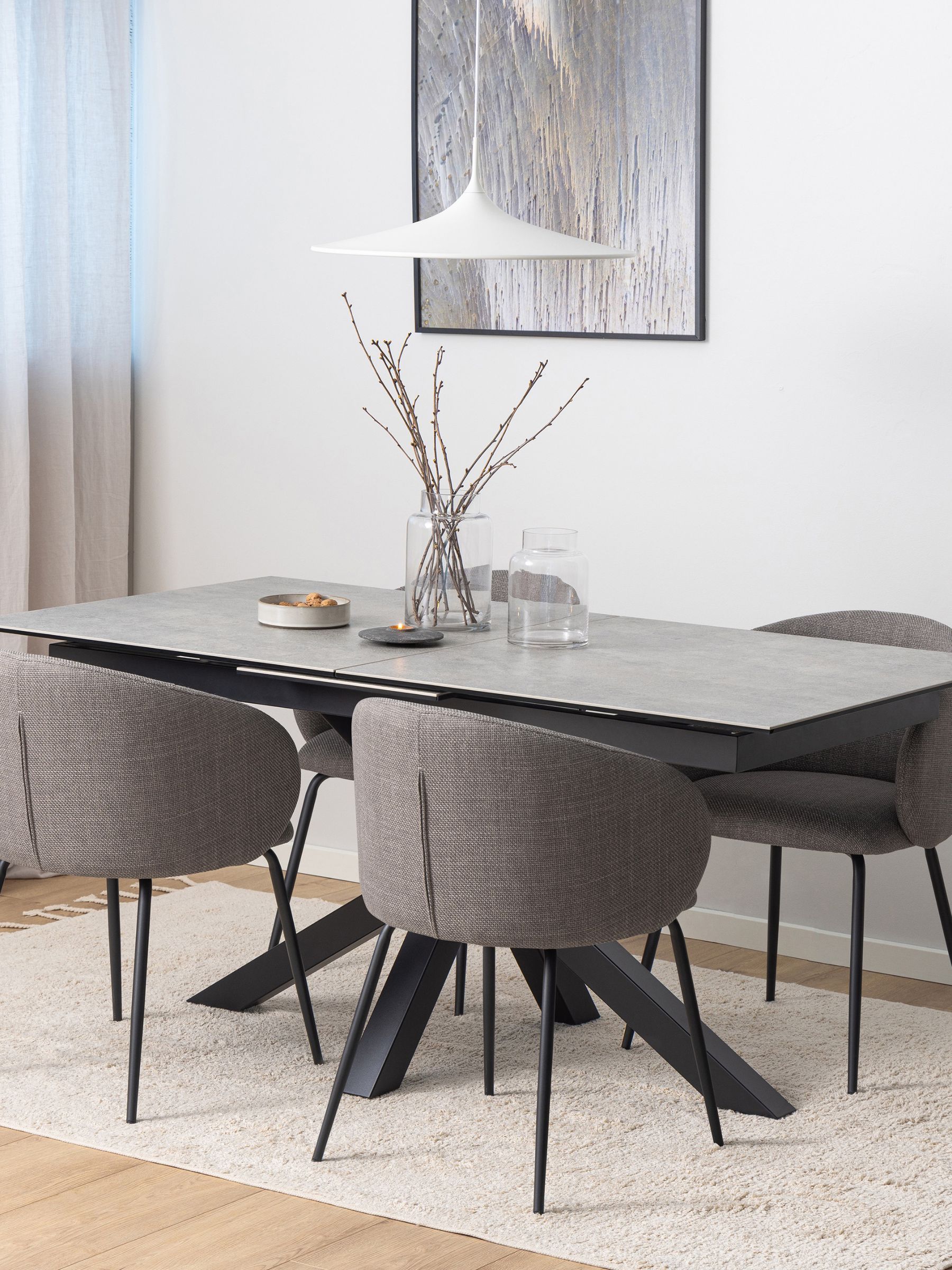 Furniture To Go Grey/Black Heaven Extendable Dining Table With Ceramic Top 168Cm - No - Image 5