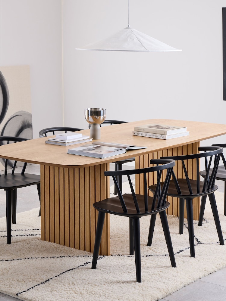 Actona OakBlack Christo Dining Table & 6 Ida Dining Chairs - Image 1 of 12 Actona OakBlack Christo Dining Table & 6 Ida Dining Chairs - Image 1 of 12
