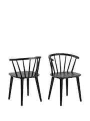 Actona OakBlack Christo Dining Table & 6 Ida Dining Chairs - Image 7 of 12