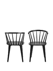 Actona OakBlack Christo Dining Table & 6 Ida Dining Chairs - Image 8 of 12