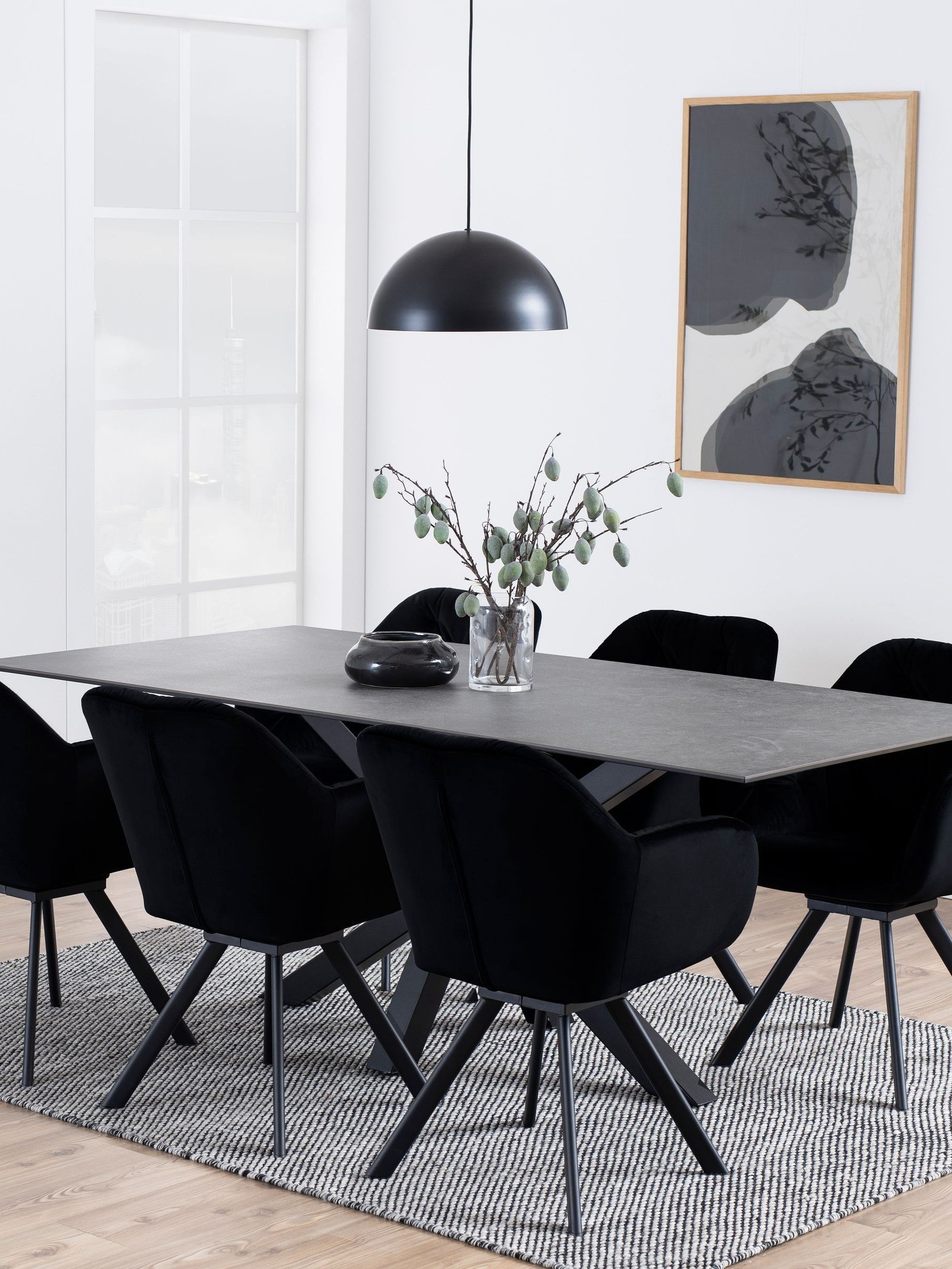 B&Q -  Heaven Dining Table With Ceramic Black Top (L) 200Cm Seats Up To 6 - Image 5