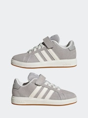 adidas Grey Light Grand Court 00s Trainers - Image 5 of 9