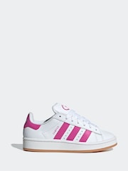Adidas Originals White/Pink Campus Kids Trainers - Image 1 of 9
