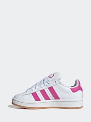 Adidas Originals White/Pink Campus Kids Trainers - Image 2 of 9