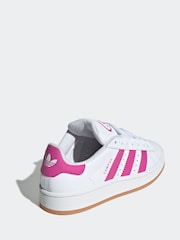 Adidas Originals White/Pink Campus Kids Trainers - Image 4 of 9