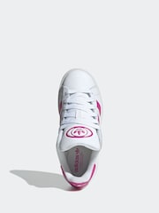 Adidas Originals White/Pink Campus Kids Trainers - Image 5 of 9