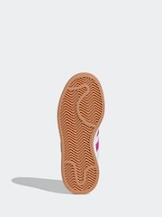 Adidas Originals White/Pink Campus Kids Trainers - Image 7 of 9