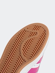 Adidas Originals White/Pink Campus Kids Trainers - Image 8 of 9
