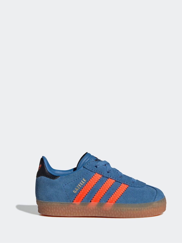 Bleu - Adidas Originals Gazelle Infant Kids Trainers - Image 1 de 9
