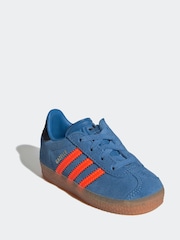 Bleu - Adidas Originals Gazelle Infant Kids Trainers - Image 3 de 9